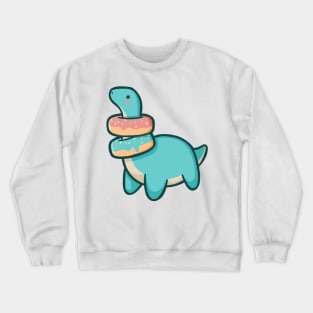 Cute Long Neck with dognuts, Brontosaurus, Brachiosaurus Crewneck Sweatshirt